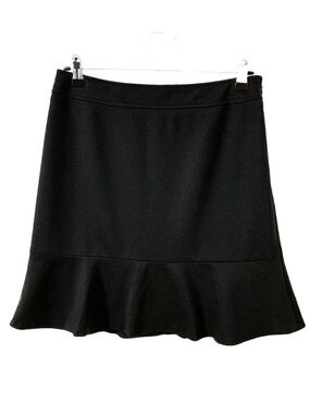 Ann Taylor LOFT Fully Lined Mini Skirt Slight Ruffled Hem Invisible Side Zipper